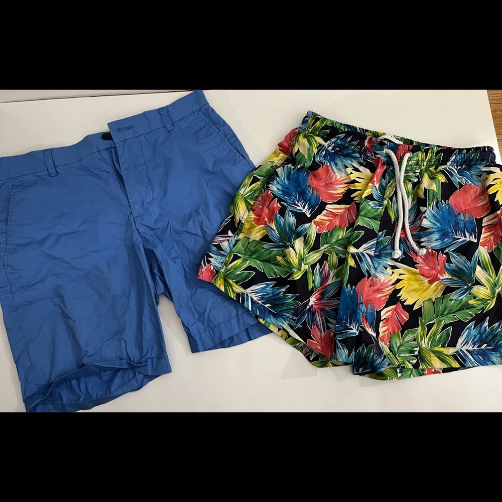 H&M SHORTS SIZE 32 and Zara Guard Swim trunk SIZE L ~ BUNDLE OF 2